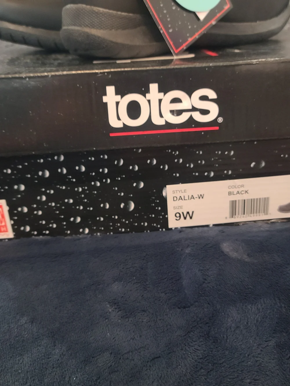 Totes Women's Black Faux-Fur Winter Zip Ankle Boot, 9 Wide, NIB